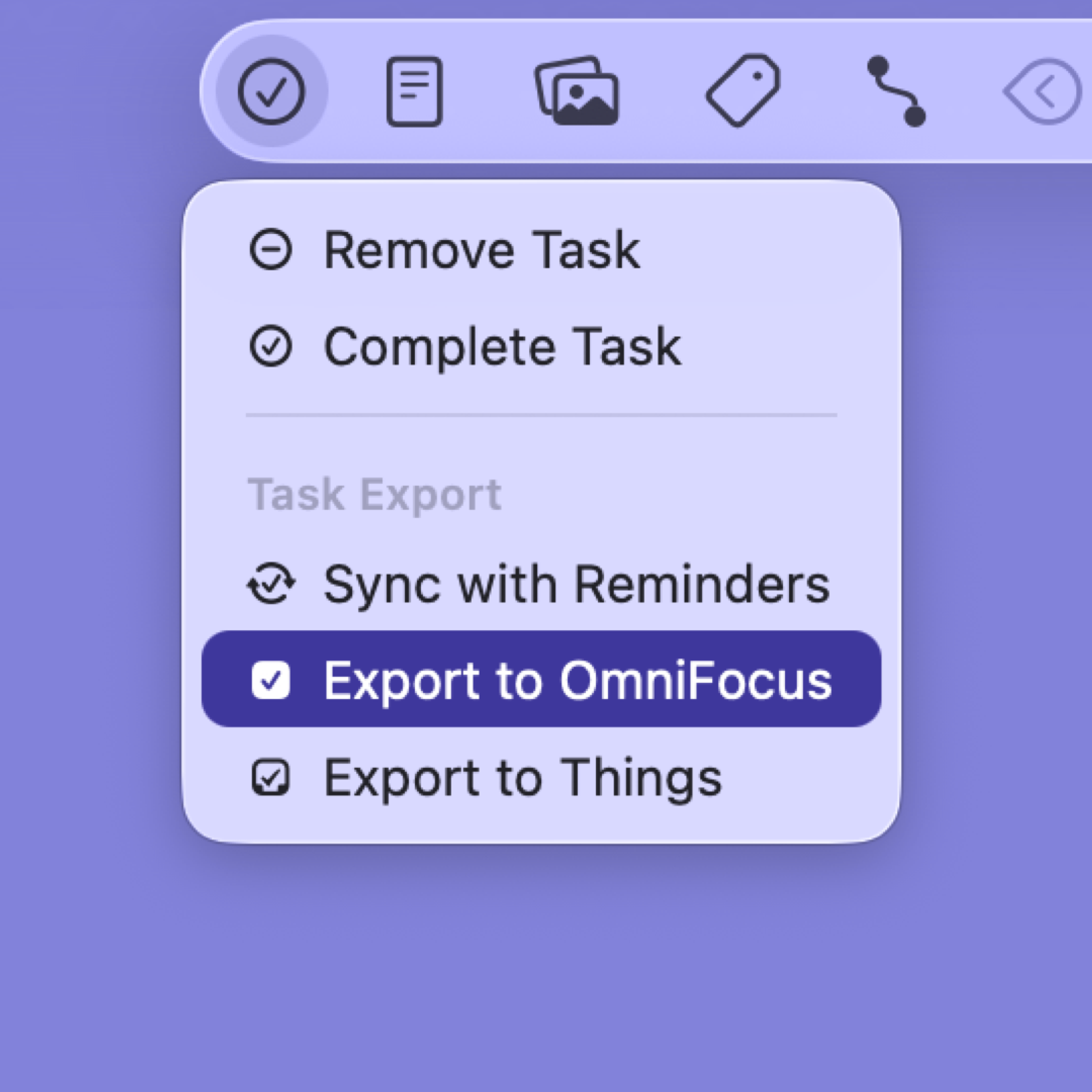 Export to OmniFocus