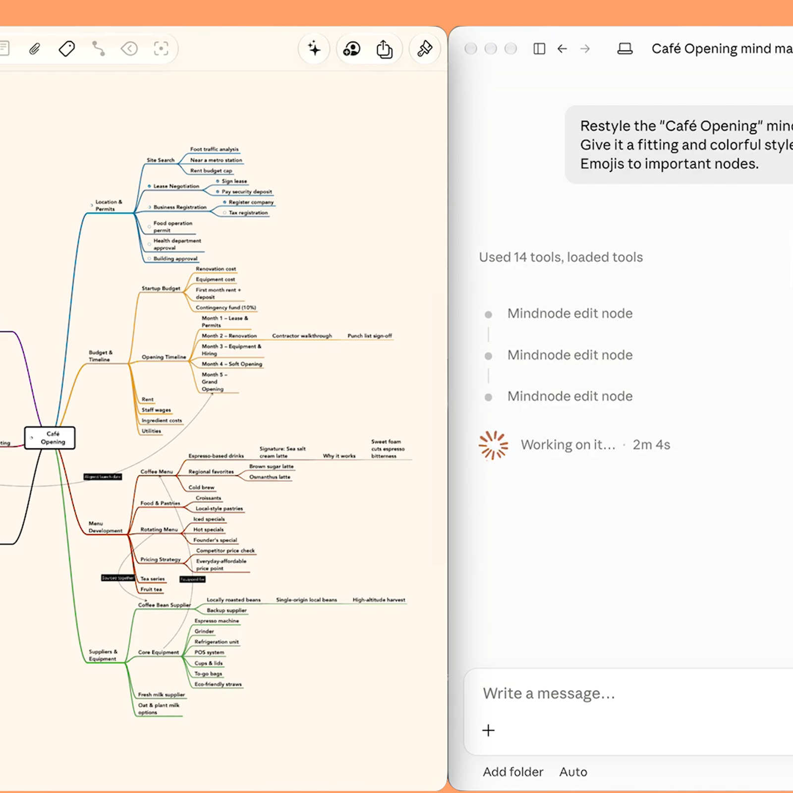 Use AI assistants to style your MindNode documents.