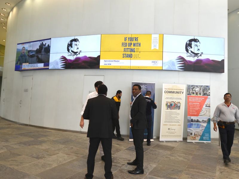 Tornado Tower lobby video walls