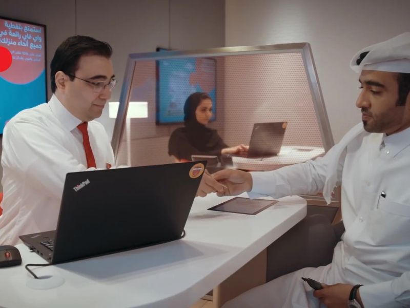 Ooredoo Qatar paperless branch network