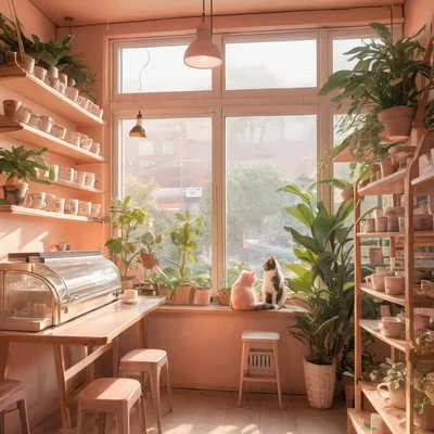 RealVisXL V5.0 - Cozy Anime Cafe