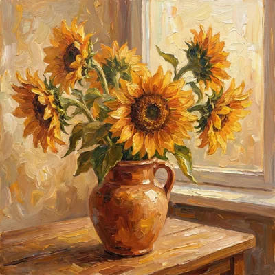 Nano Banana Pro - Oil Painting Flowers