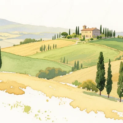 Qwen Image - Watercolor Landscape