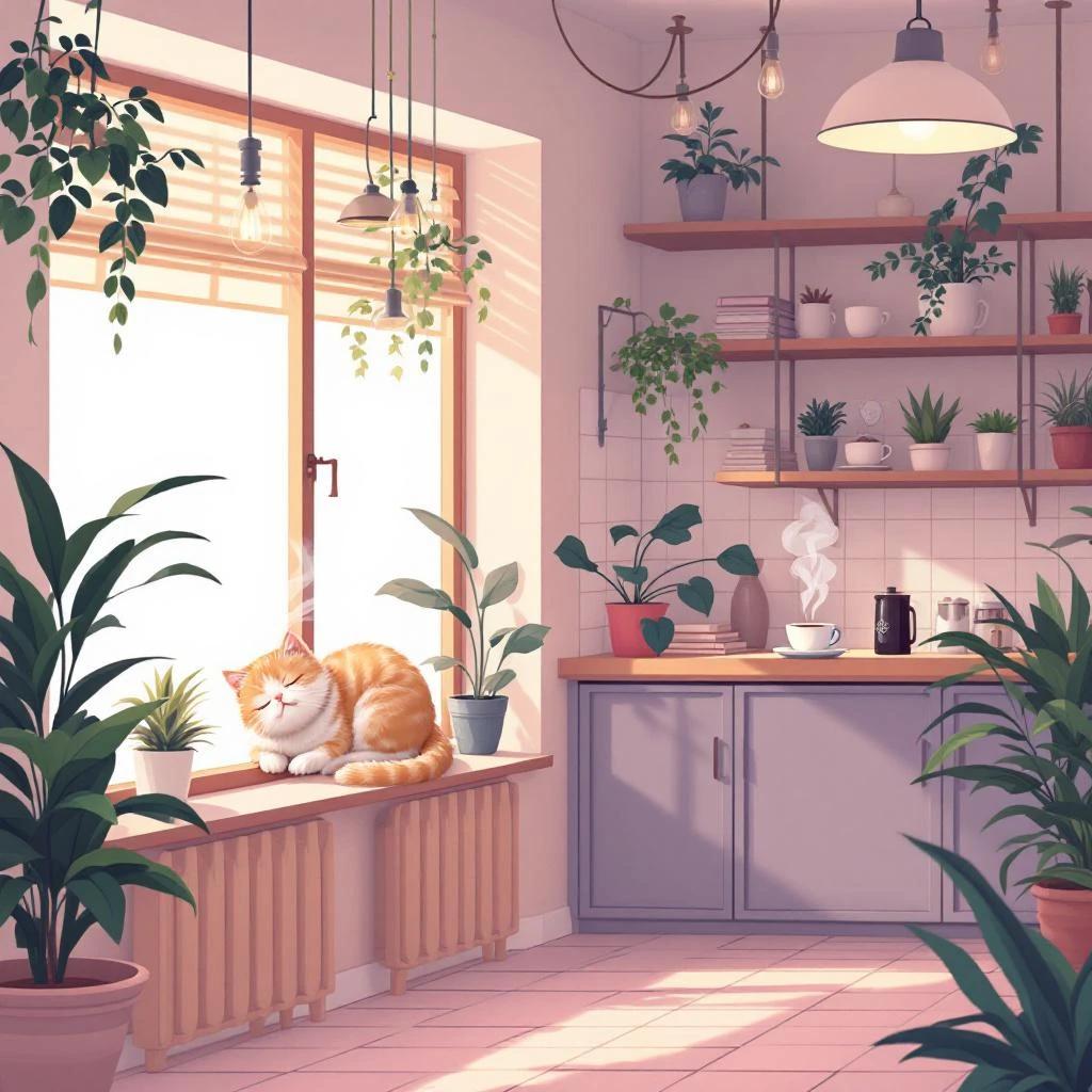 FLUX 1.1 Pro - Cozy Anime Cafe