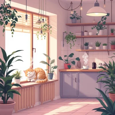 FLUX 1.1 Pro - Cozy Anime Cafe