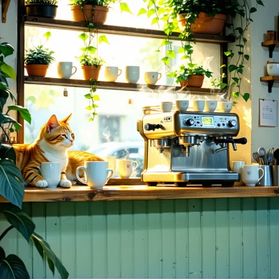 Stable Diffusion 3.5 Large - Cozy Anime Cafe