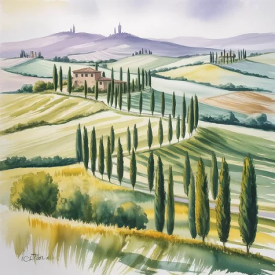 Ideogram v3 Turbo - Watercolor Landscape