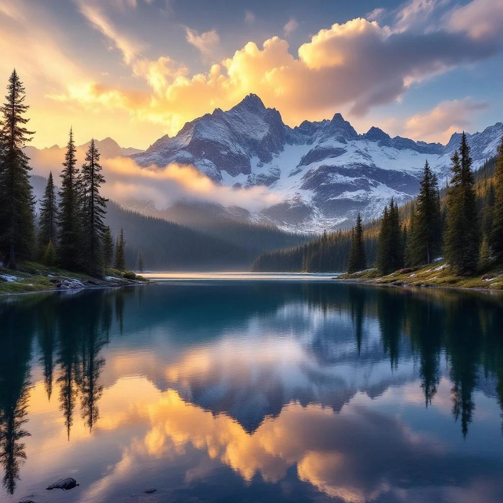 FLUX 1.1 Pro - Mountain Lake Sunrise