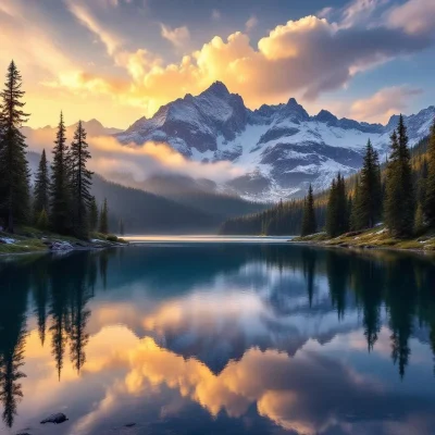 FLUX 1.1 Pro - Mountain Lake Sunrise