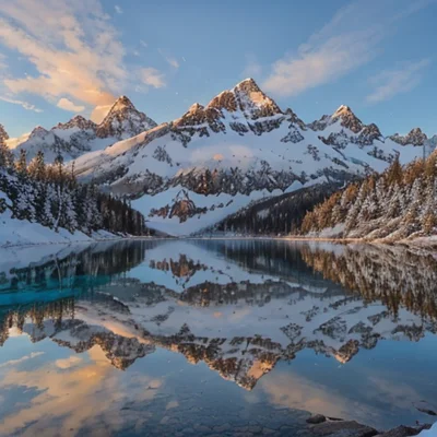 Epic Realism Natural Sin - Mountain Lake Sunrise