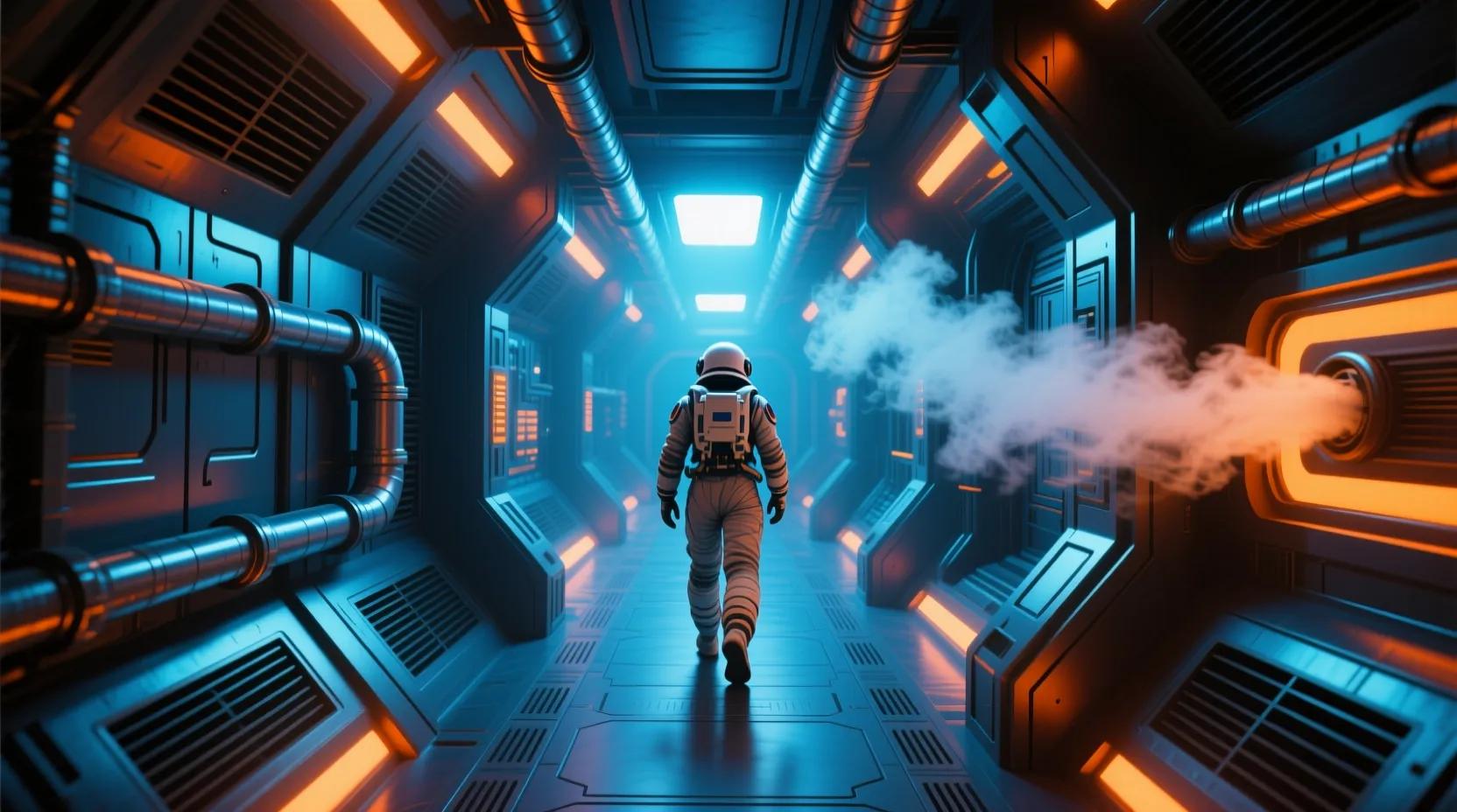 Qwen Image - Sci-Fi Corridor