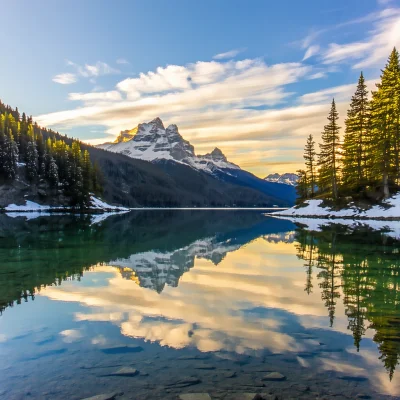 Stable Diffusion 3.5 Large - Mountain Lake Sunrise