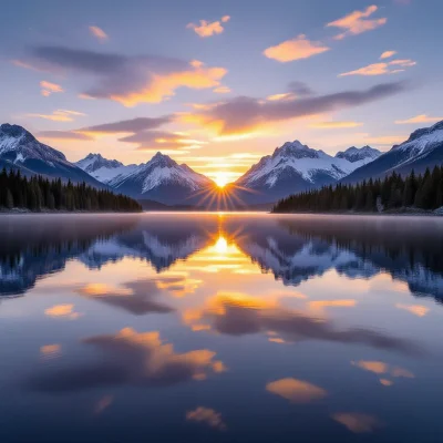 HiDream L1 Dev - Mountain Lake Sunrise