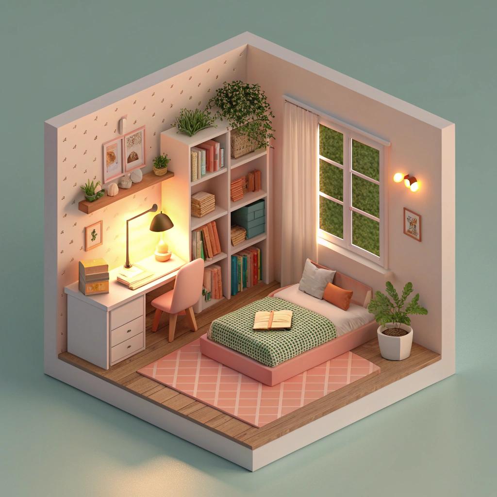 Recraft v3 - Isometric Room