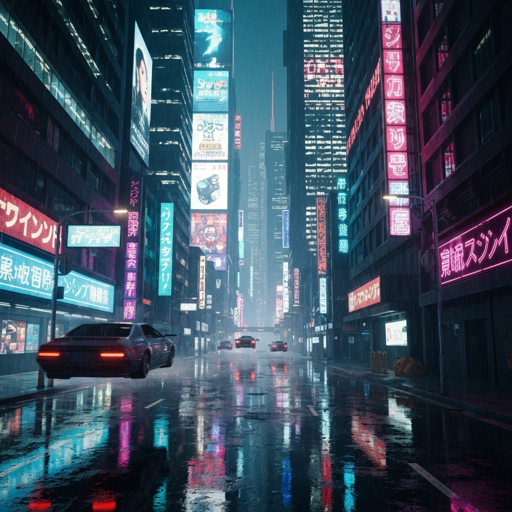 Google Imagen 4 Fast - Cyberpunk City