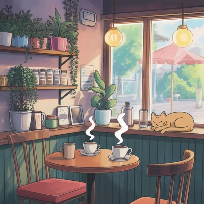 Ideogram v3 - Cozy Anime Cafe