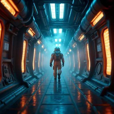 FLUX Dev - Sci-Fi Corridor