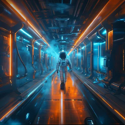 NVIDIA Sana Sprint - Sci-Fi Corridor