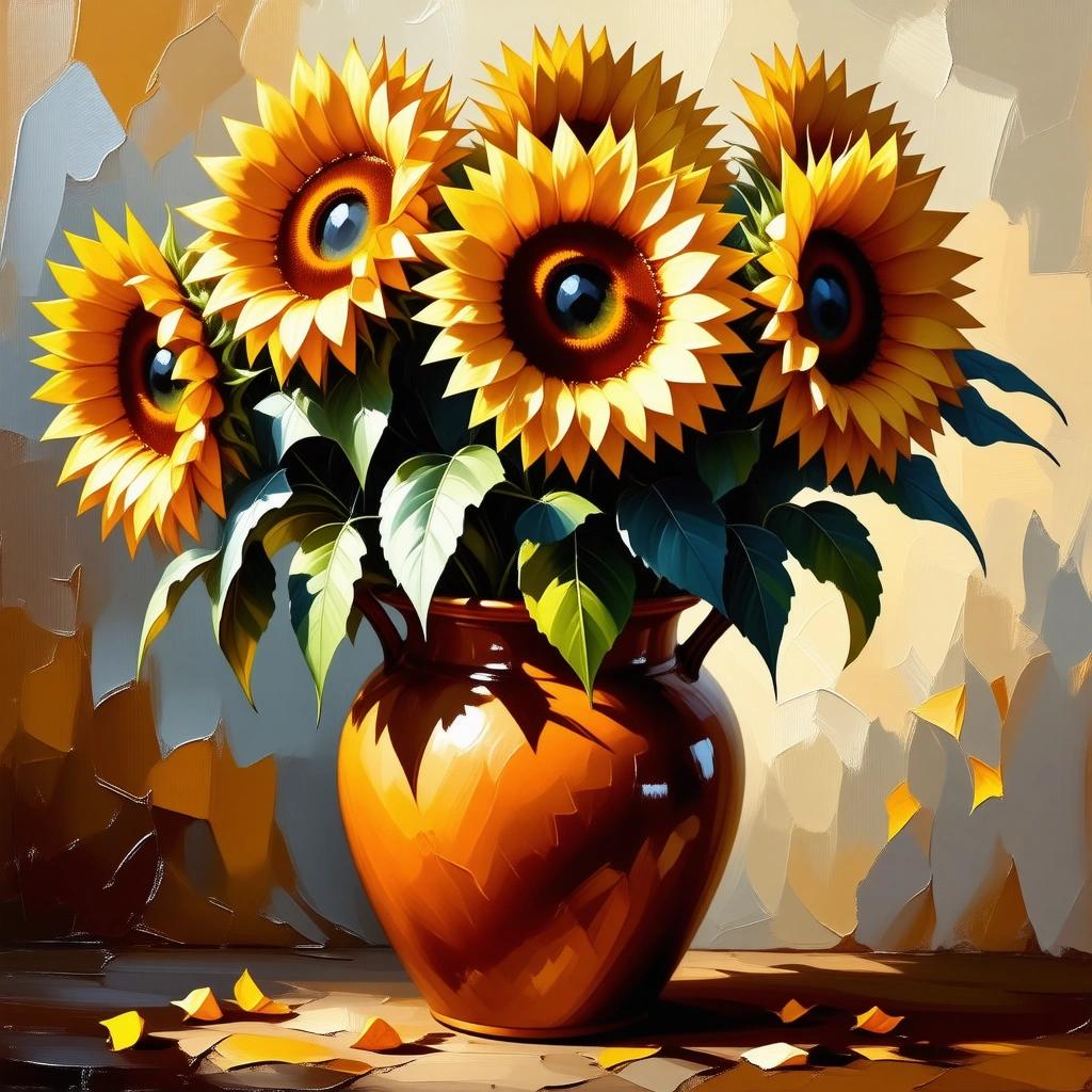 Stable Diffusion 3.5 Large Turbo - Oil Painting Flowers