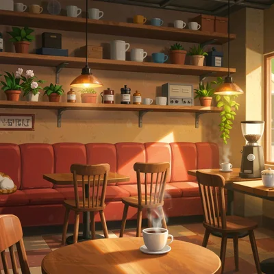 Wan 2.2 Image - Cozy Anime Cafe