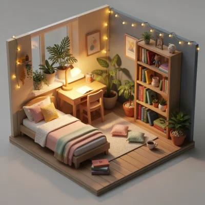 FLUX 2 Pro - Isometric Room