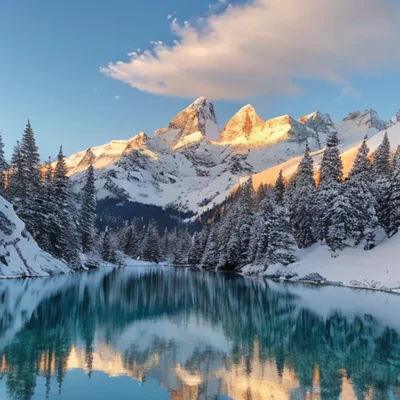 MajicMix Realistic v7 - Mountain Lake Sunrise