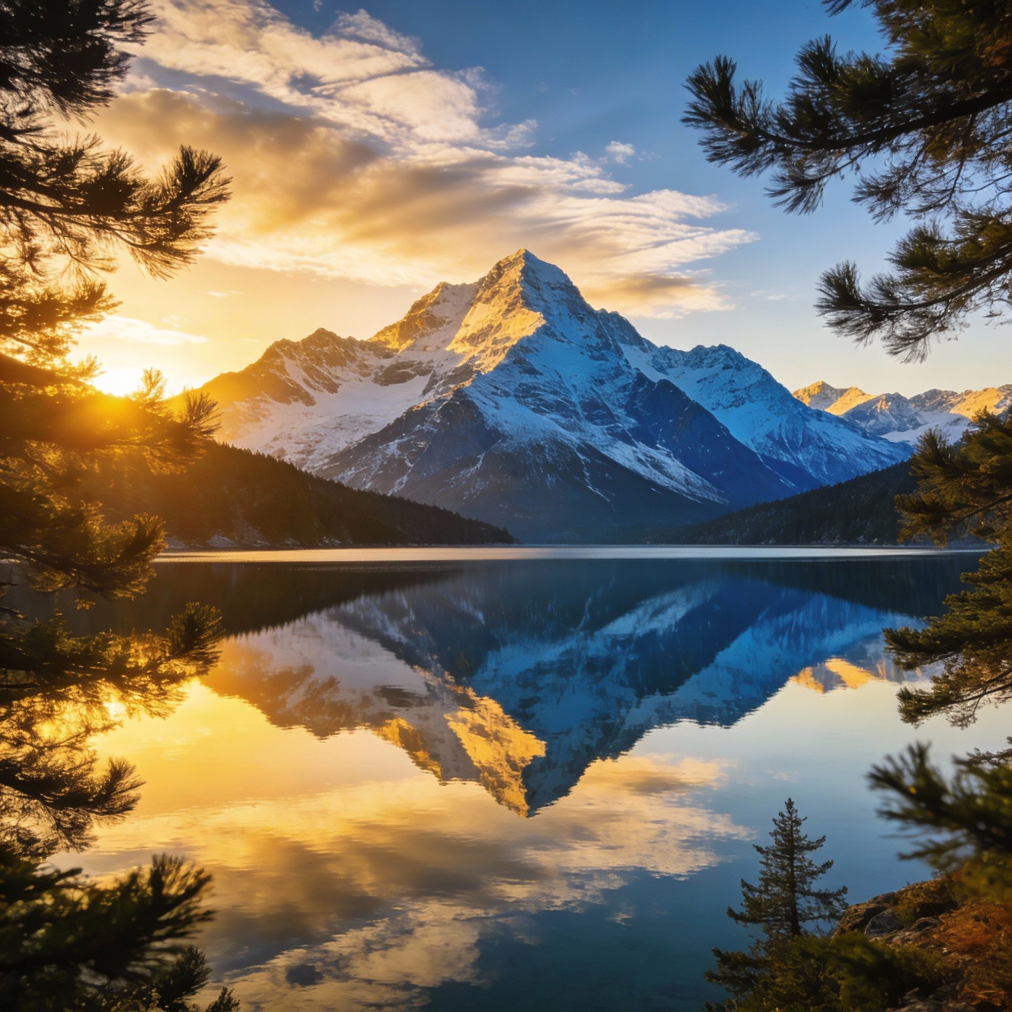 Seedream 4.5 - Mountain Lake Sunrise