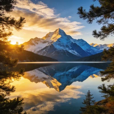 Seedream 4.5 - Mountain Lake Sunrise