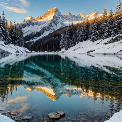 CyberRealistic v9.0 - Mountain Lake Sunrise