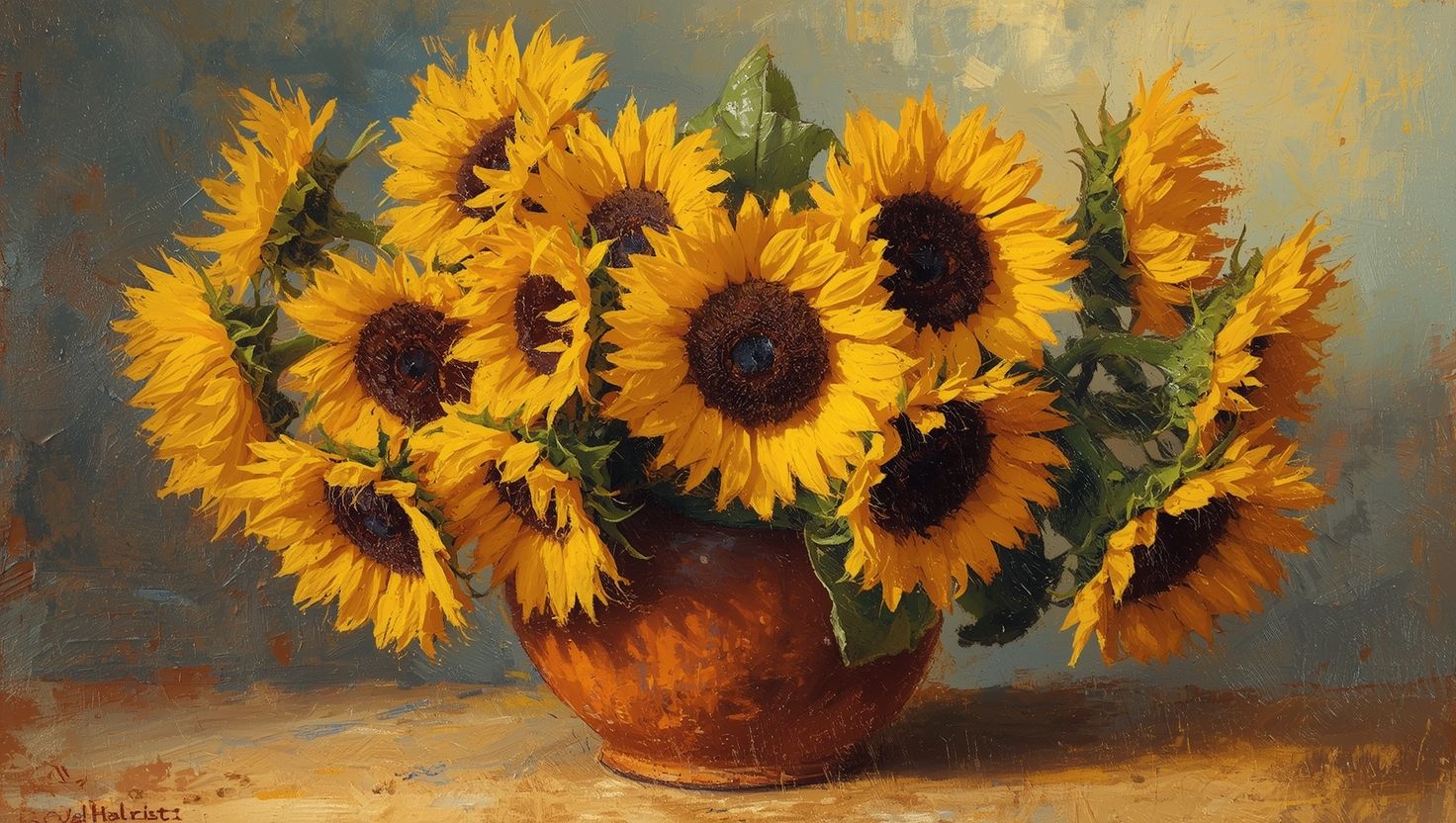 Leonardo Lucid Origin - Oil Painting Flowers