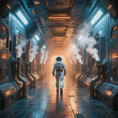 Hunyuan Image 3 - Sci-Fi Corridor