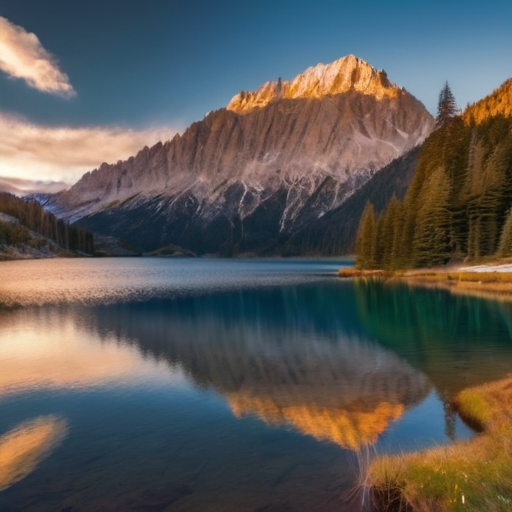 Realistic Stock Photo v2.0 - Mountain Lake Sunrise
