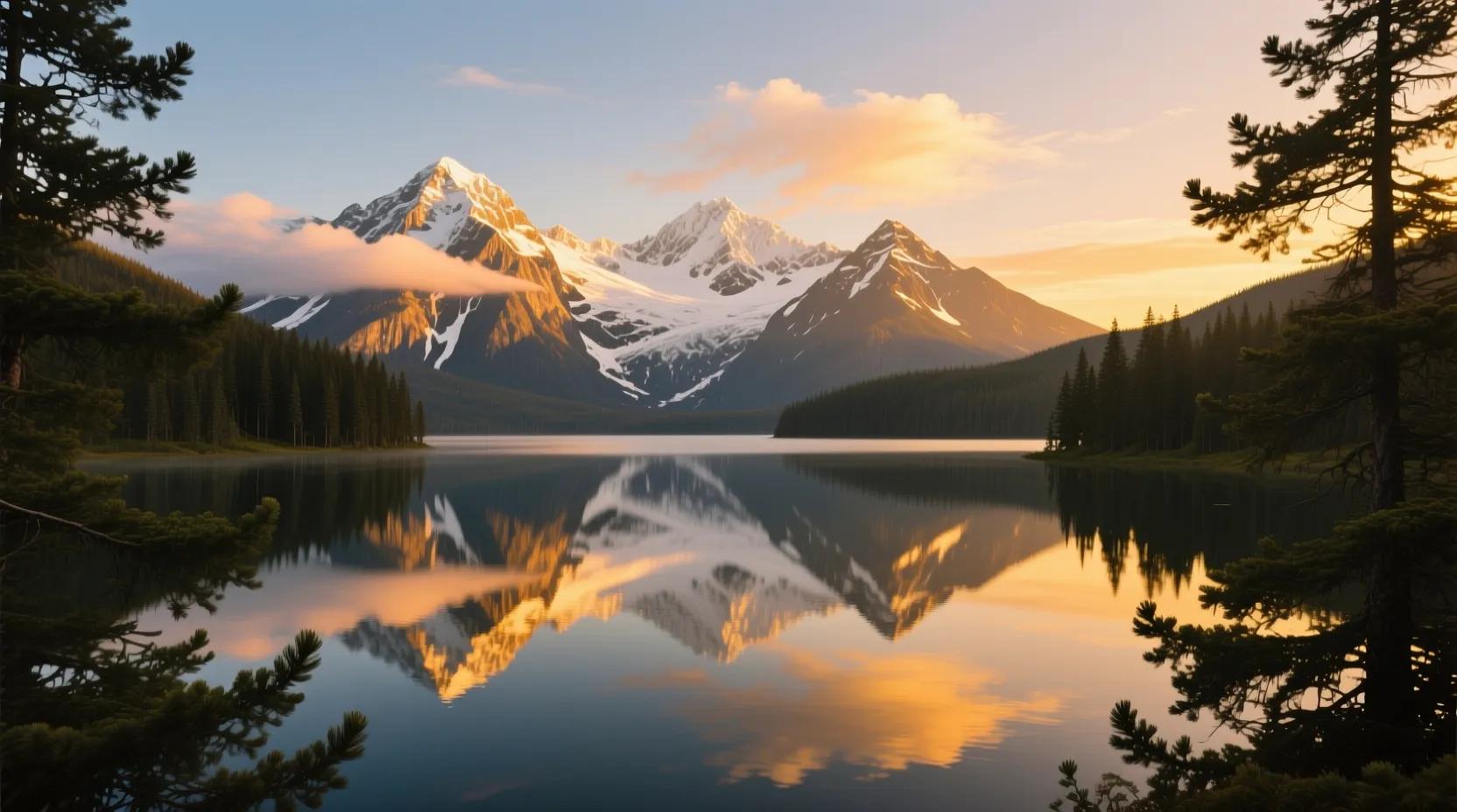 Qwen Image - Mountain Lake Sunrise