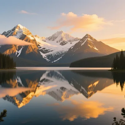 Qwen Image - Mountain Lake Sunrise