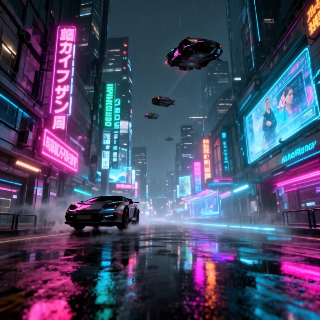 FLUX 2 Dev - Cyberpunk City
