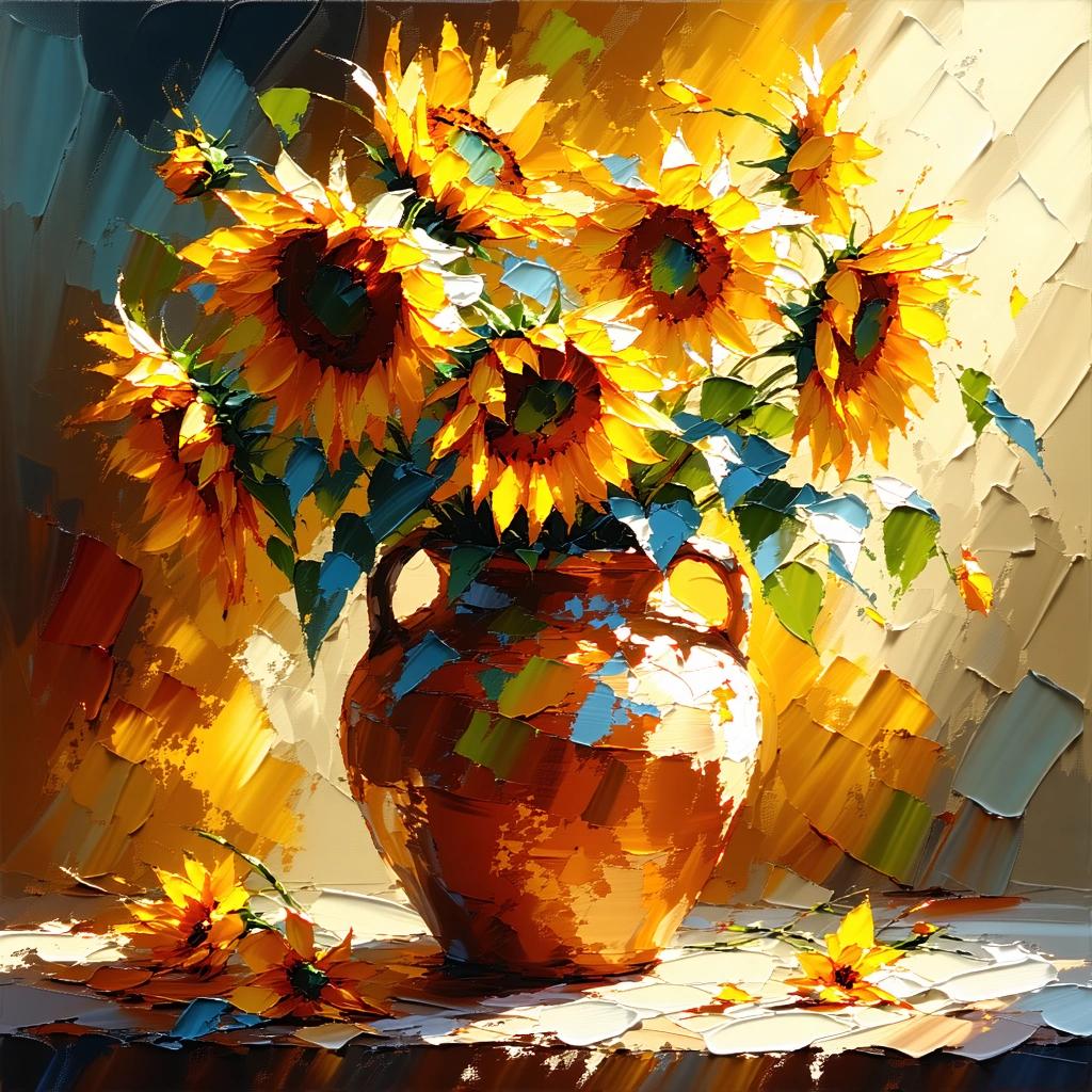 Stable Diffusion 3.5 Large - Oil Painting Flowers