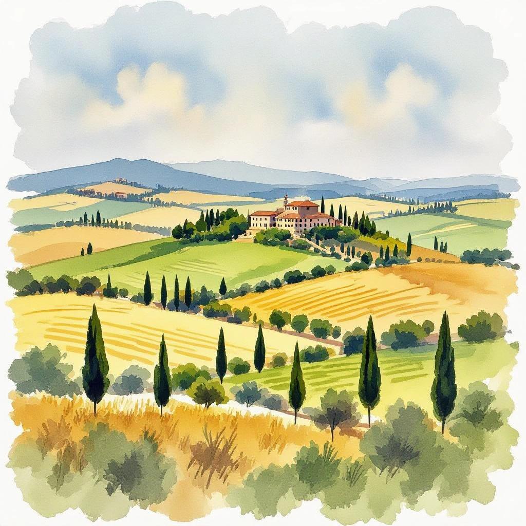 HiDream L1 Dev - Watercolor Landscape