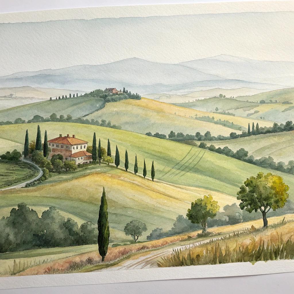 Recraft v3 - Watercolor Landscape