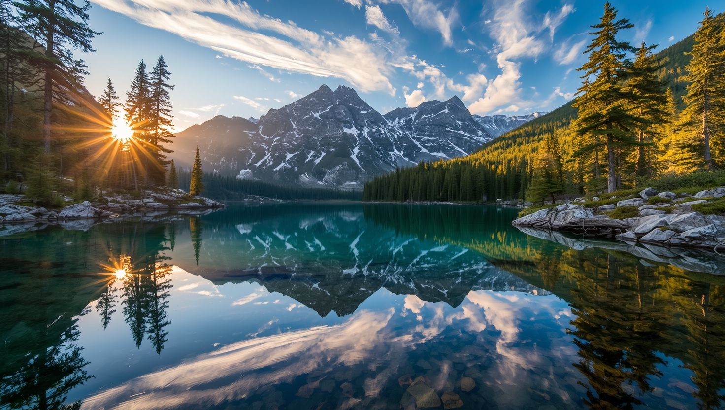 Leonardo Lucid Origin - Mountain Lake Sunrise