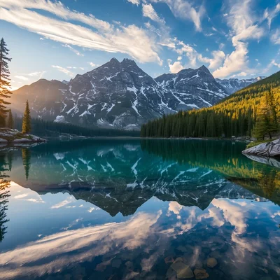 Leonardo Lucid Origin - Mountain Lake Sunrise