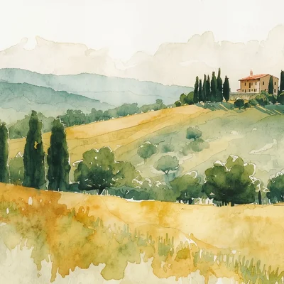 Leonardo Lucid Origin - Watercolor Landscape
