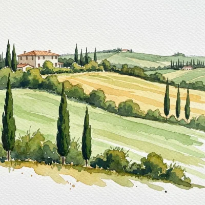 Google Imagen 4 Fast - Watercolor Landscape