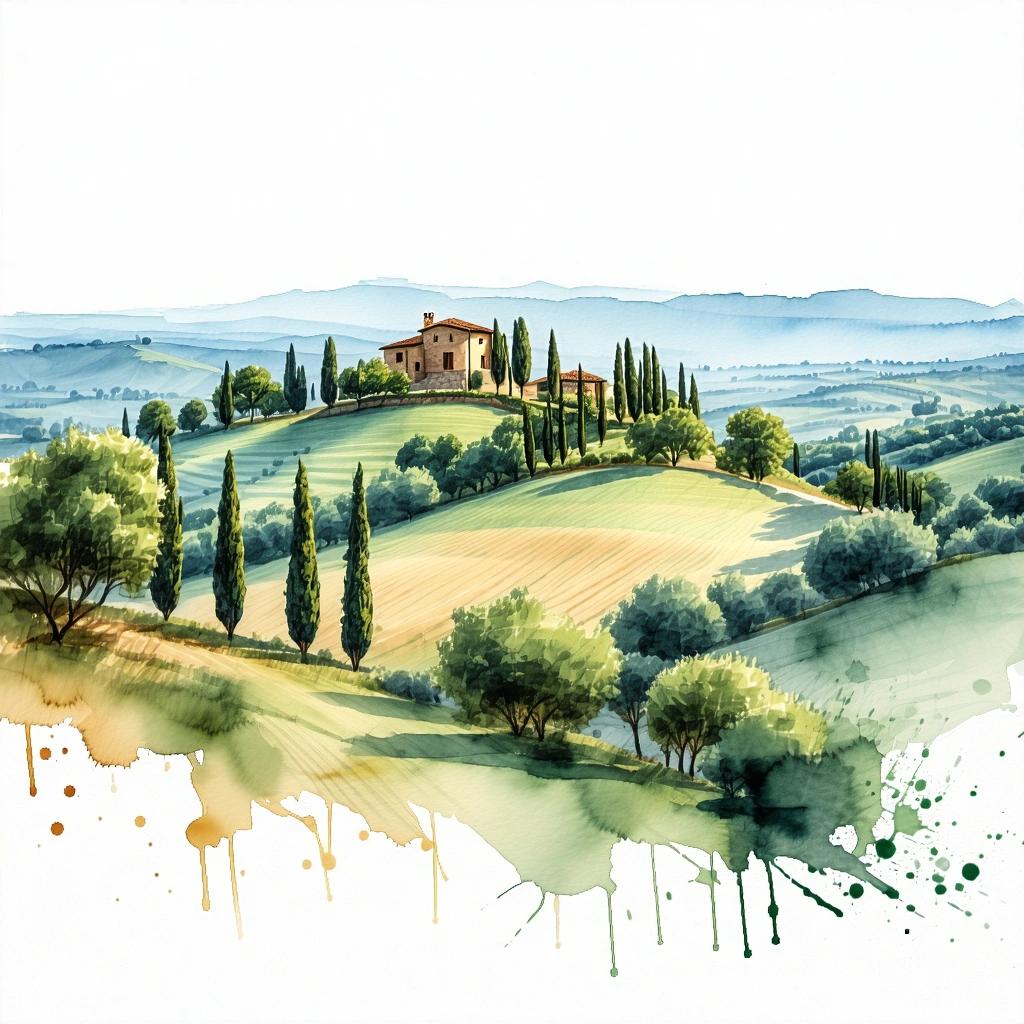 Stable Diffusion 3.5 Large - Watercolor Landscape