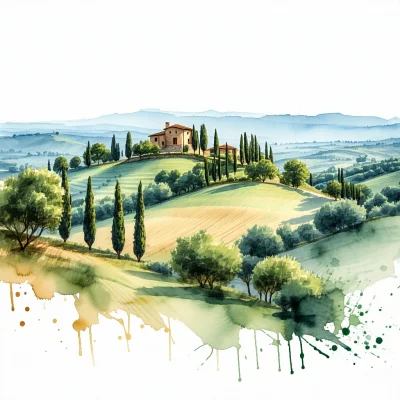 Stable Diffusion 3.5 Large - Watercolor Landscape