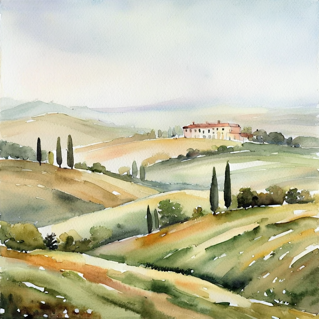 Bria FIBO - Watercolor Landscape