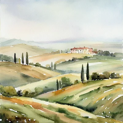 Bria FIBO - Watercolor Landscape