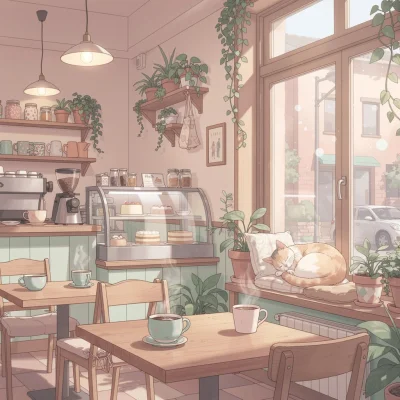 FLUX 2 Pro - Cozy Anime Cafe