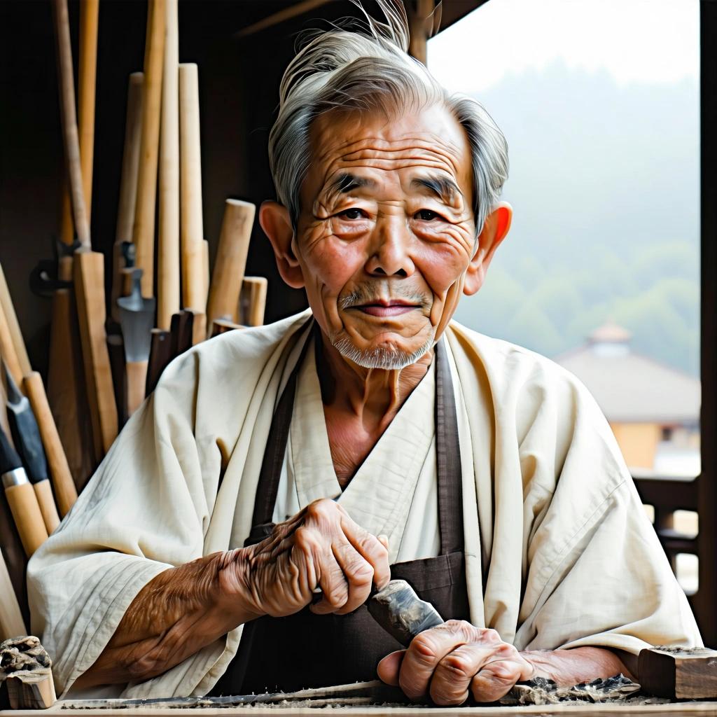 Stable Diffusion 3.5 Large - Elderly Craftsman