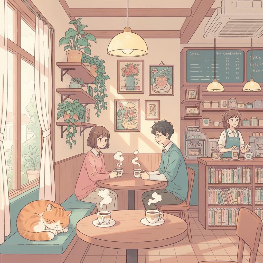 Nano Banana - Cozy Anime Cafe
