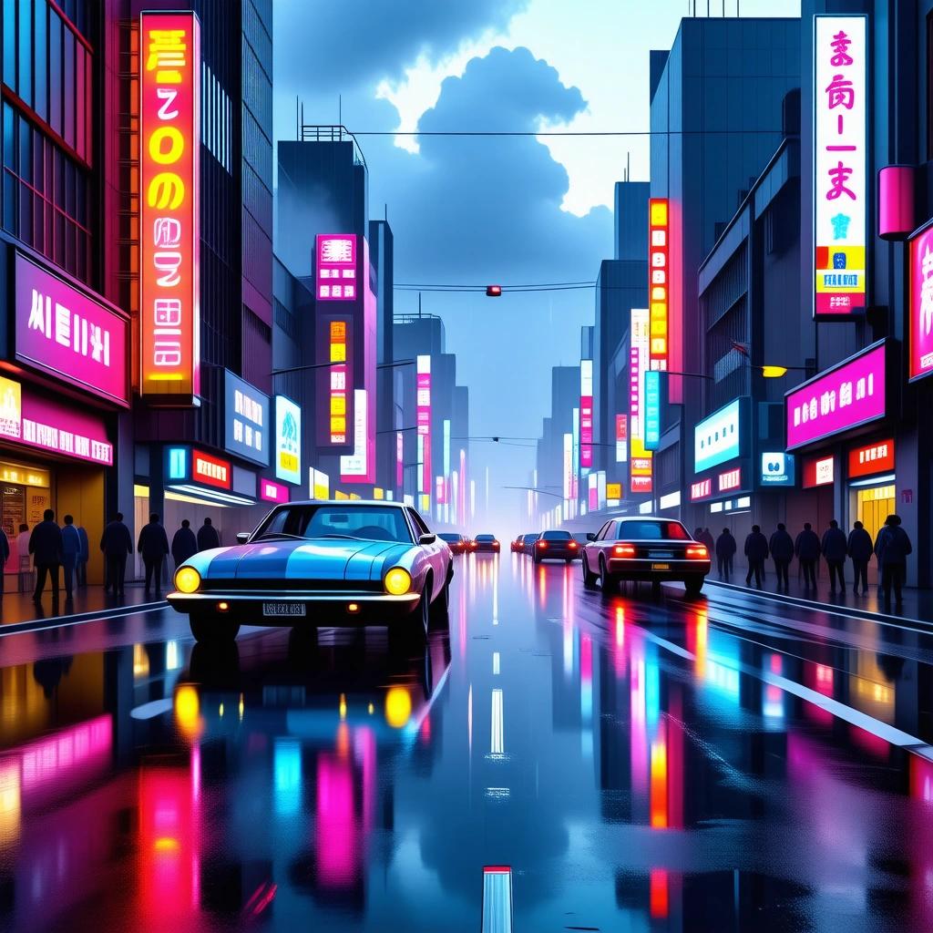 Stable Diffusion 3.5 Large Turbo - Cyberpunk City